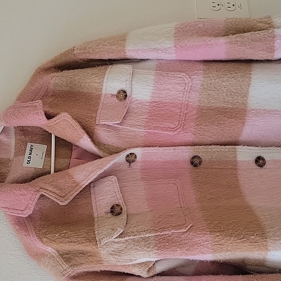 Printed Flannel Long Utility Shacket Women's medium pink - Picture 3 of 6